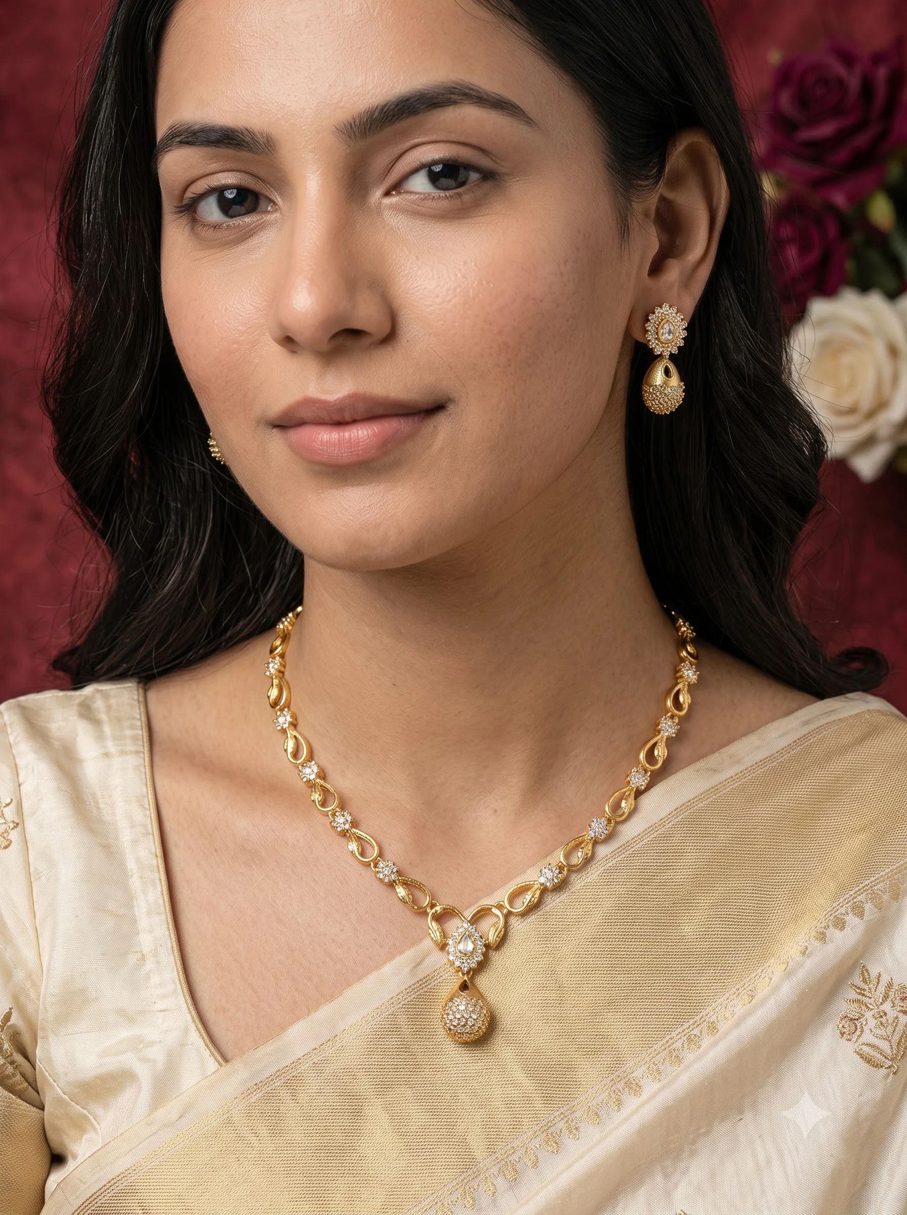 Wedding Gold Necklace Set - Image 6