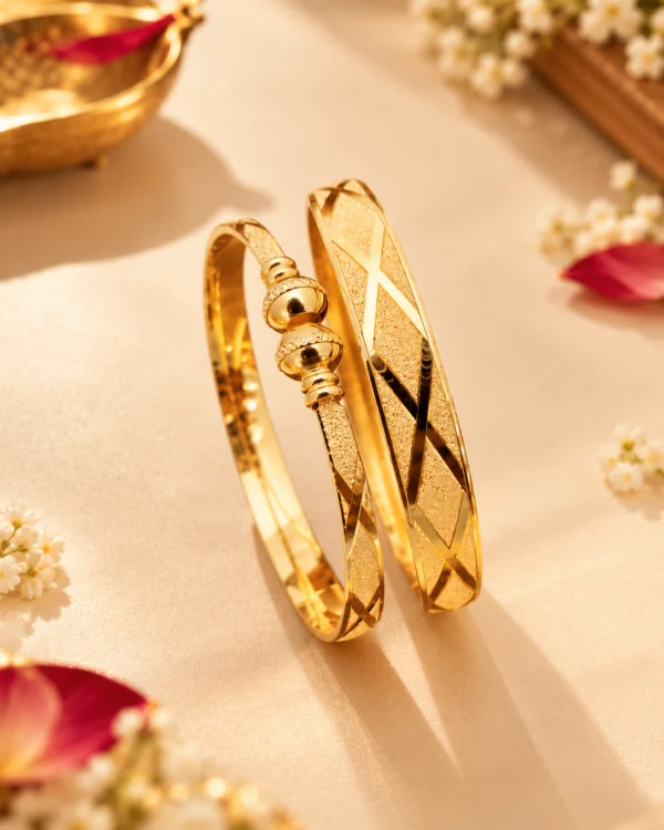 Gold Plated Designer Bangle Set