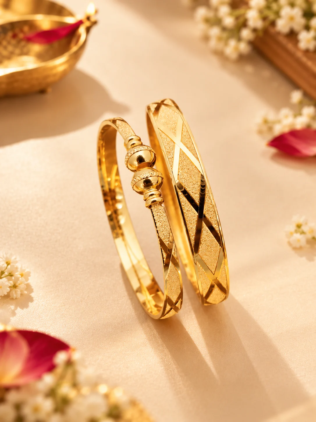 Gold Plated Designer Bangle Set