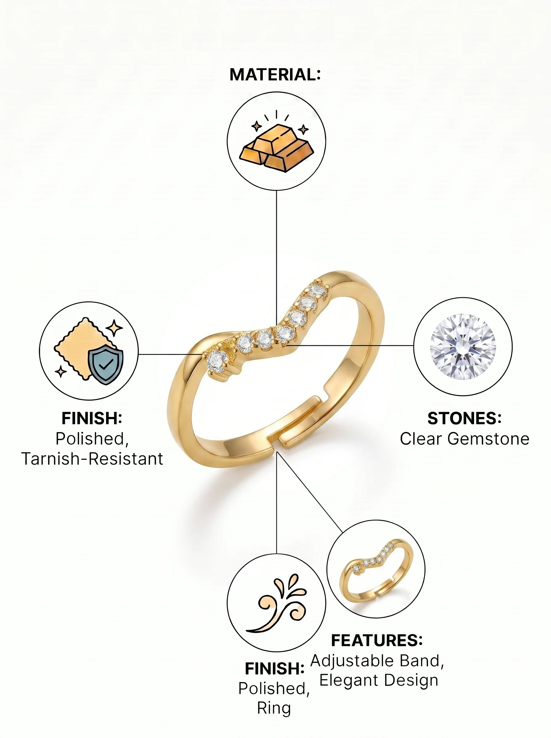 Gold Band Ring - Image 8