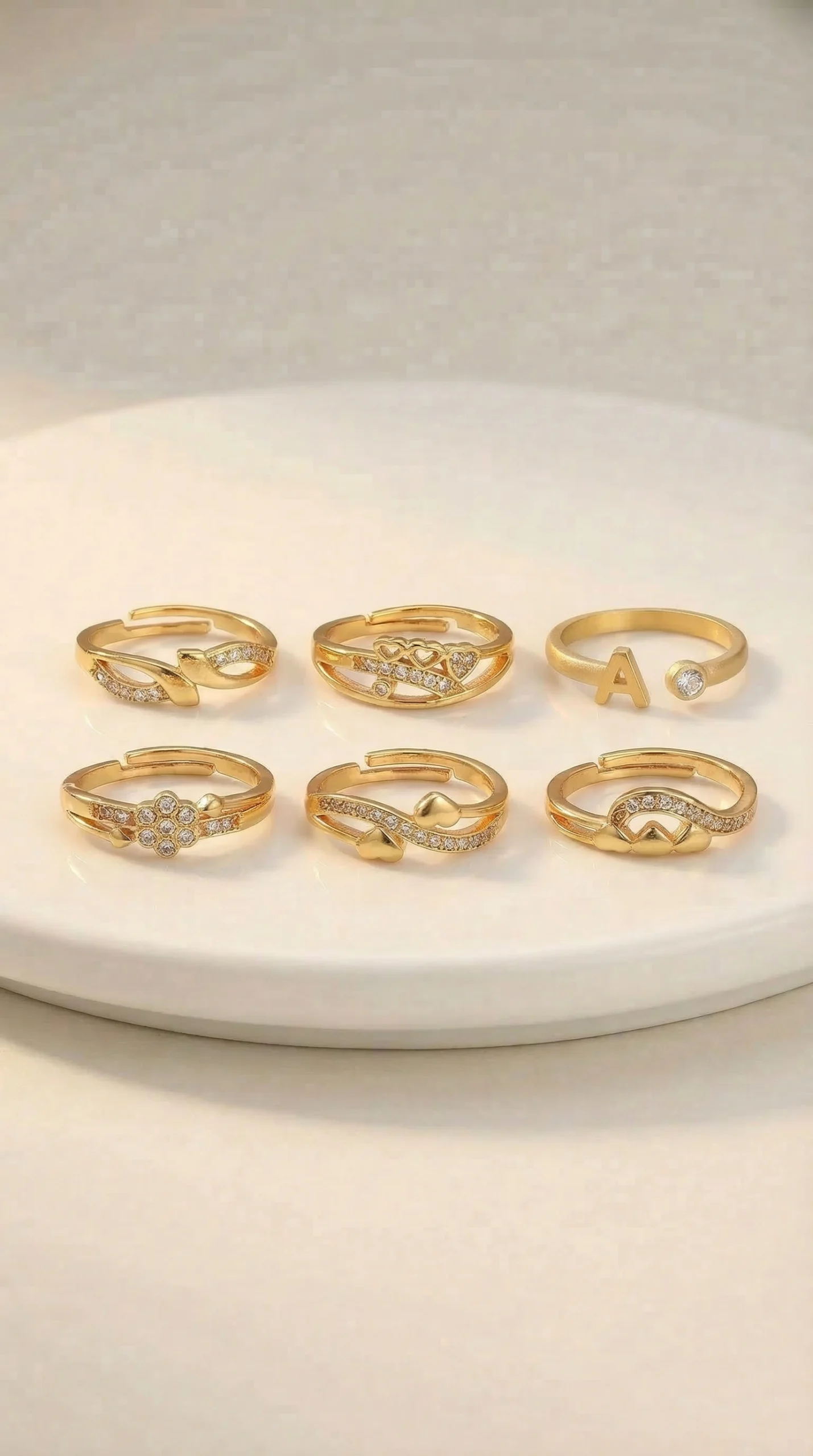 Initial Letter Gold Ring - Image 2