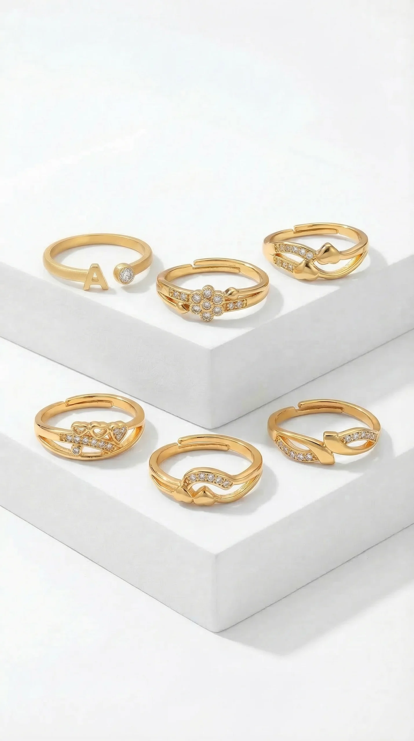 Initial Letter Gold Ring - Image 3