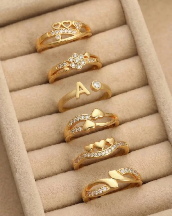Initial Letter Gold Ring