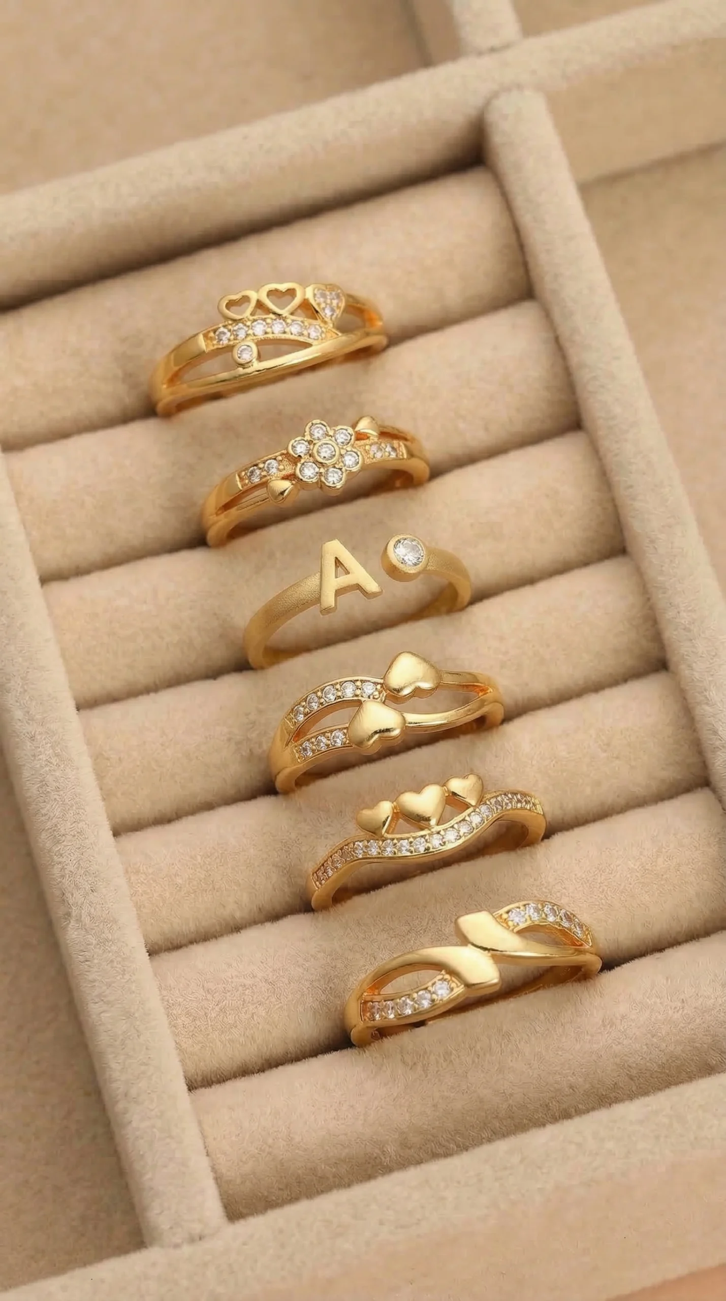 Initial Letter Gold Ring
