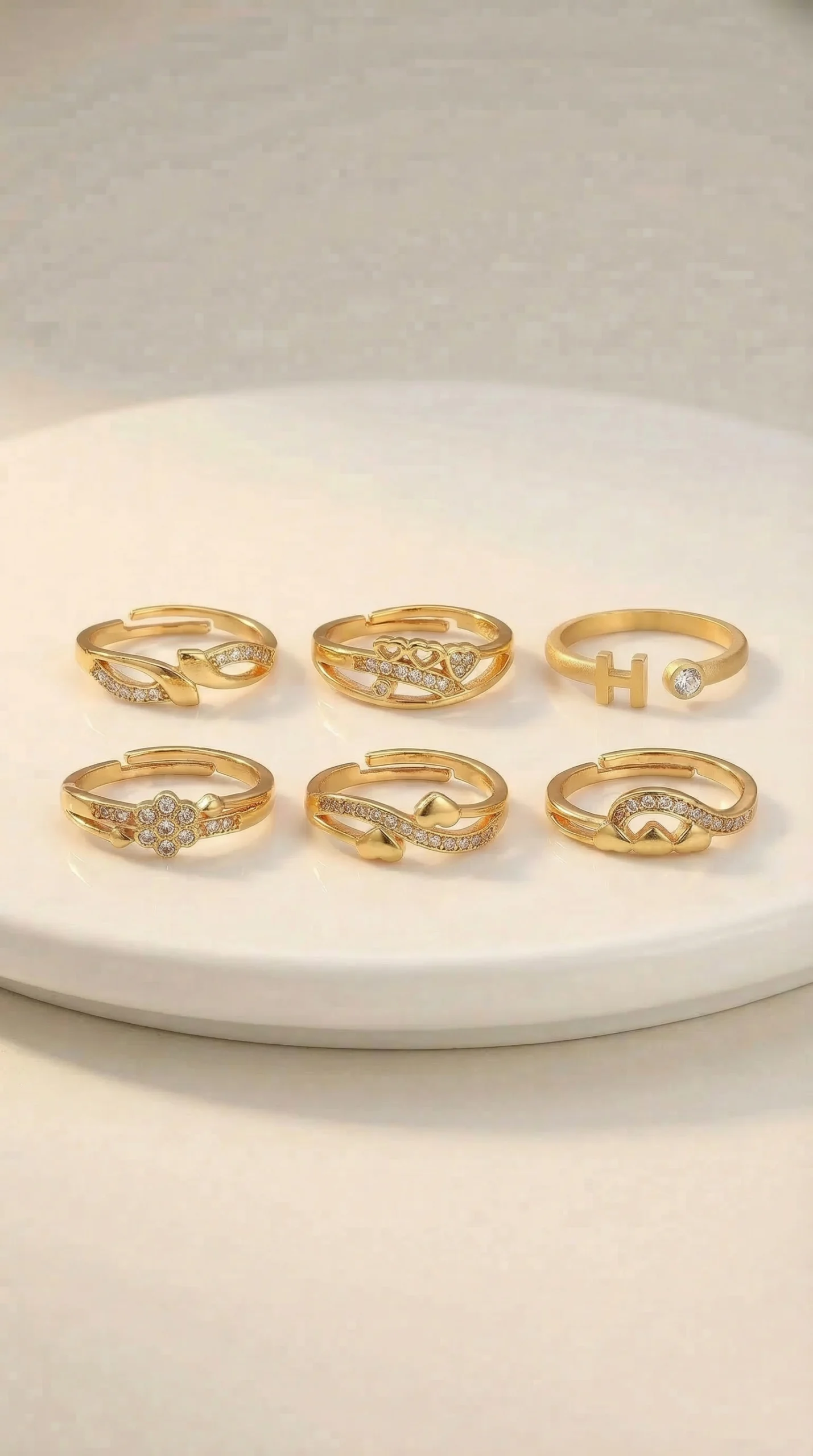 Love Heart Gold Ring - Image 2