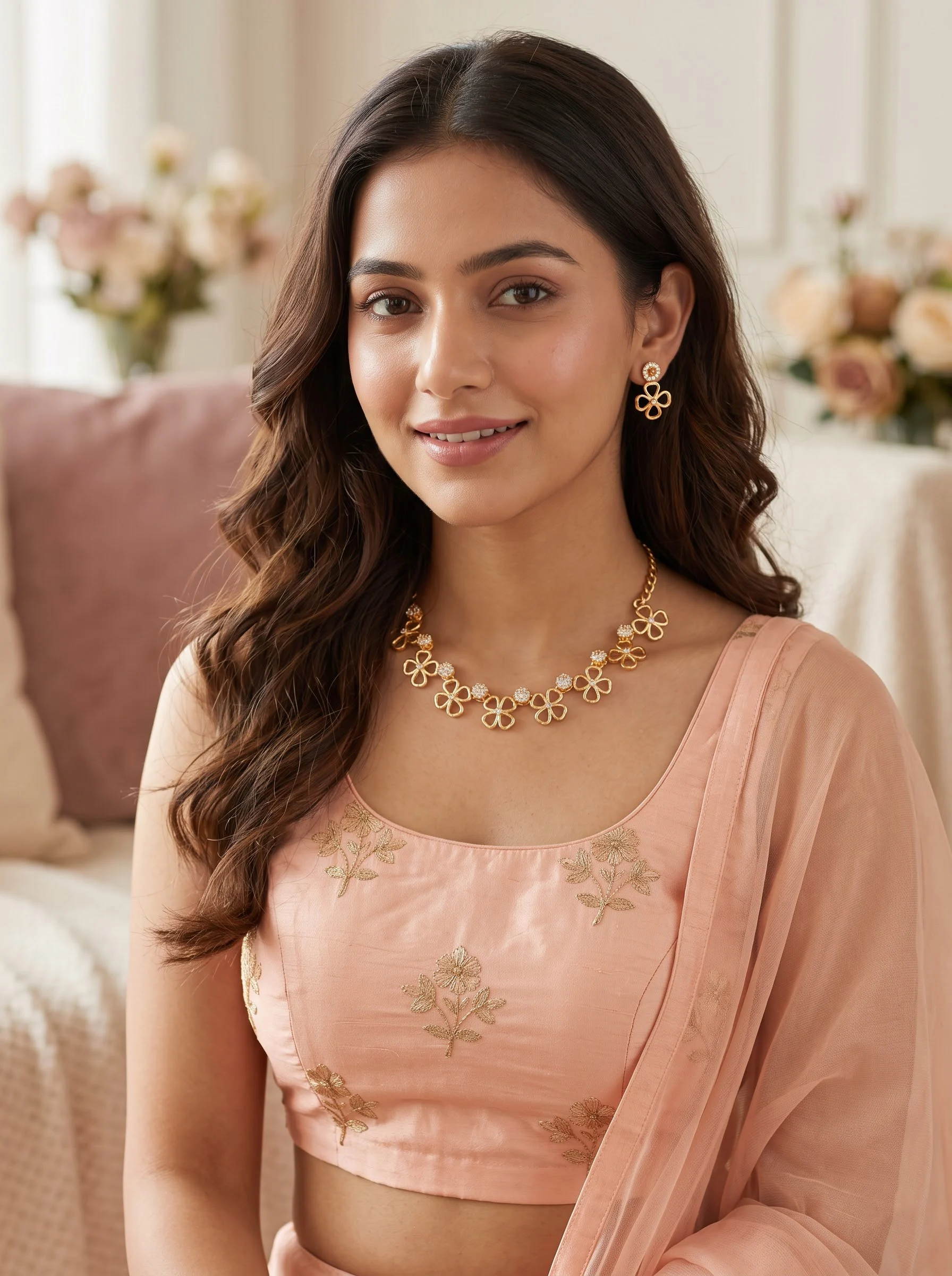 Traditional Gold Necklace Set - Image 3