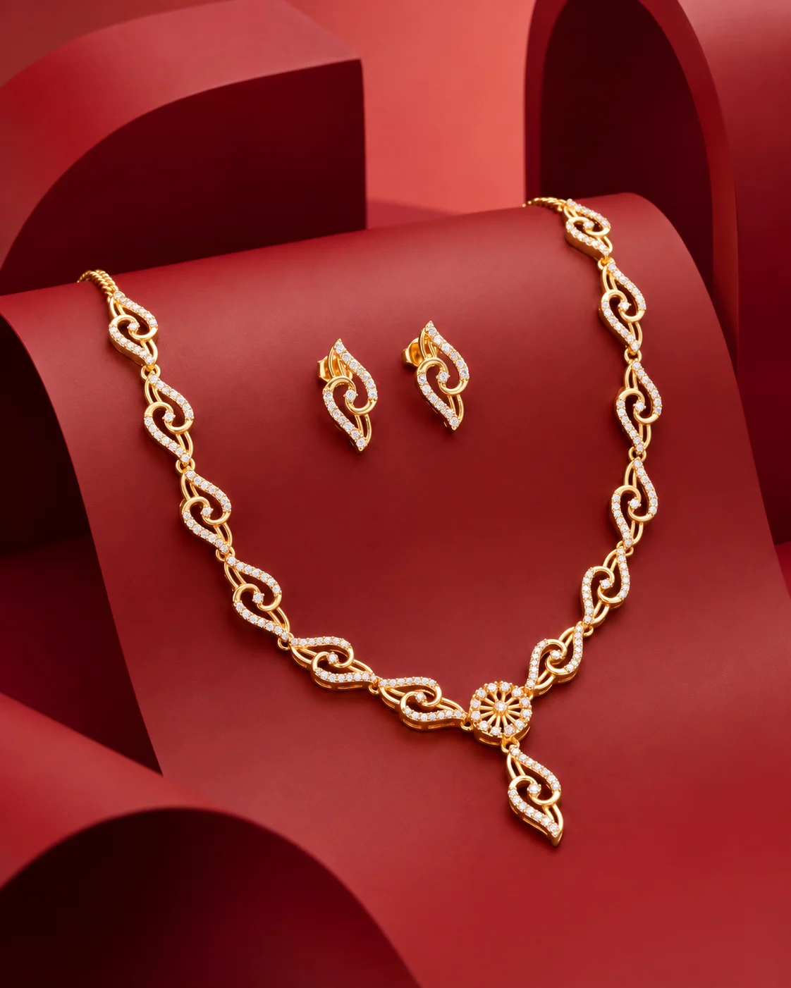 Gold Plated Stone Necklace Set