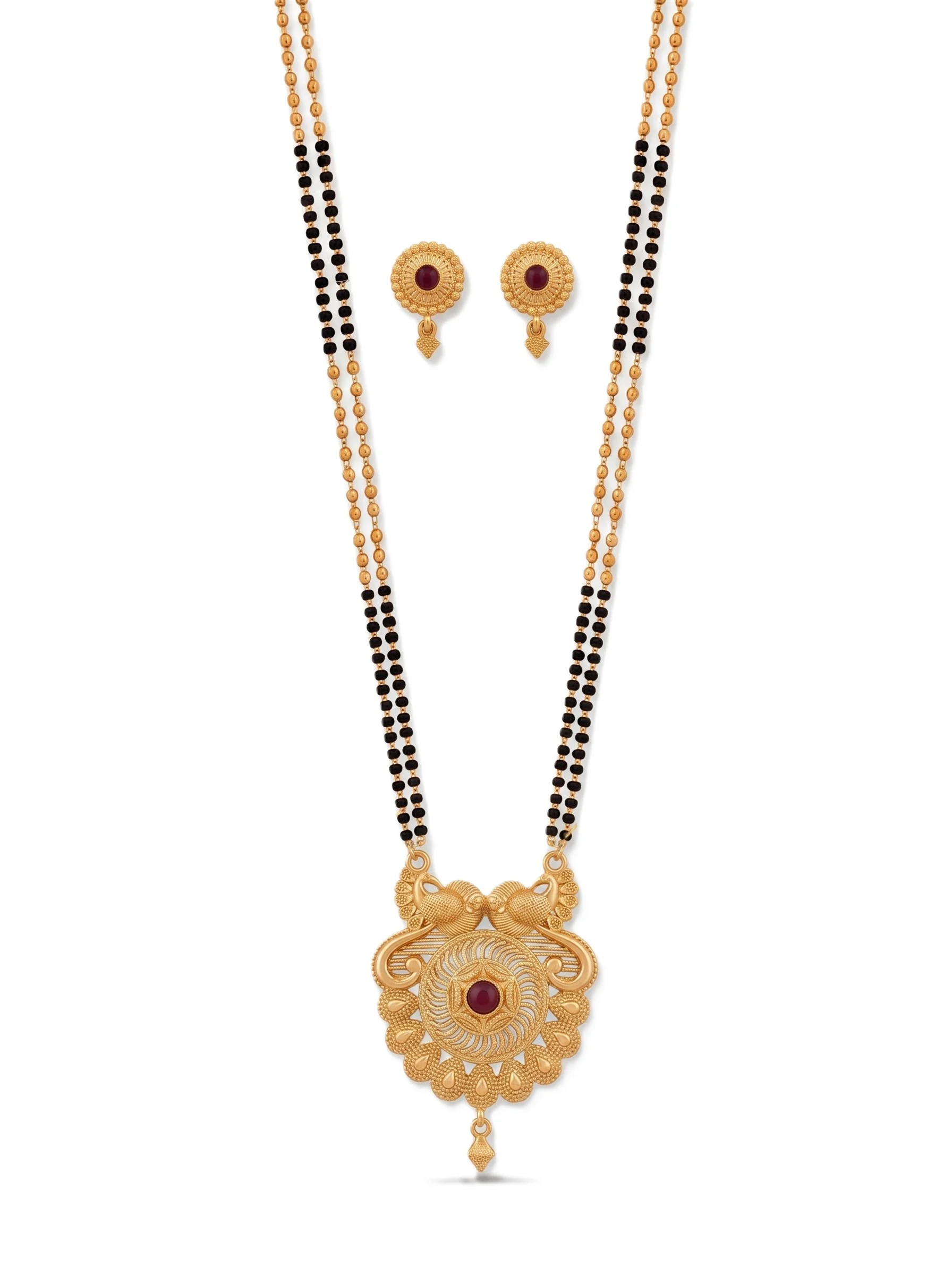 Antique Floral Designer Mangalsutra Set - Image 3