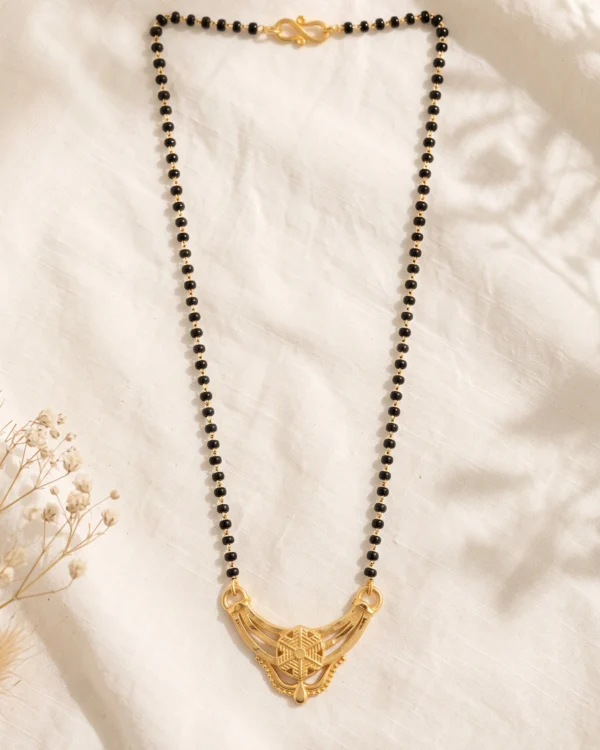 Gold Plated Black Beads Mangalsutra