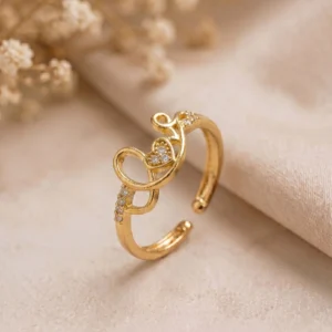 Gold Plated Heart Infinity Ring