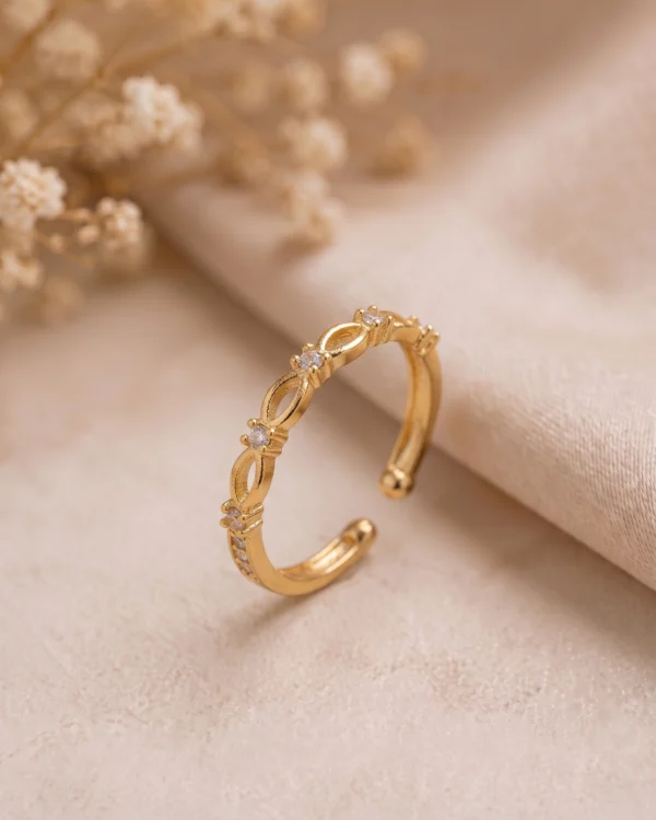 Gold Plated Infinity Adjustable Ring