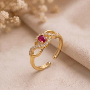 Gold Plated Ruby Stone Ring