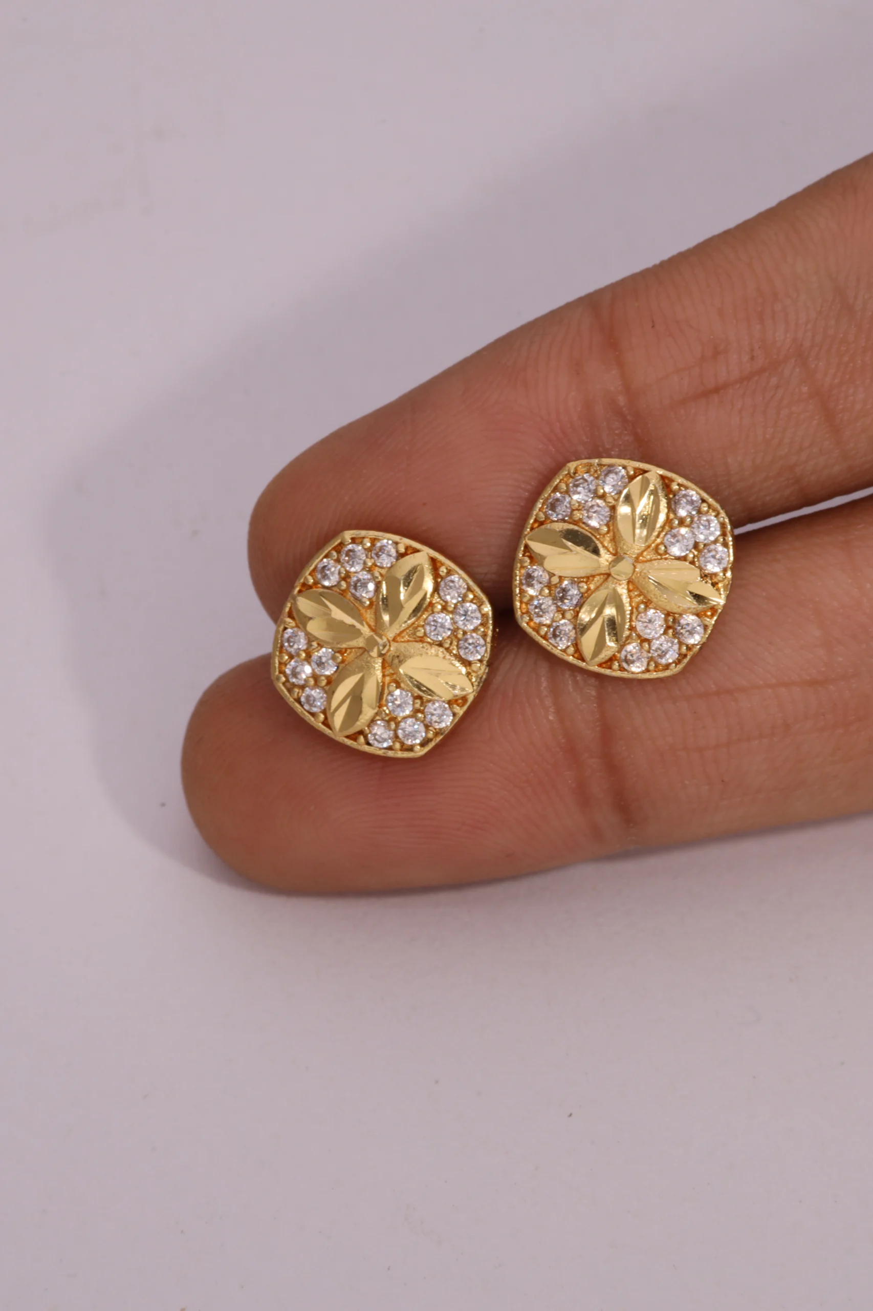 Sparkling Floral Statement Earrings