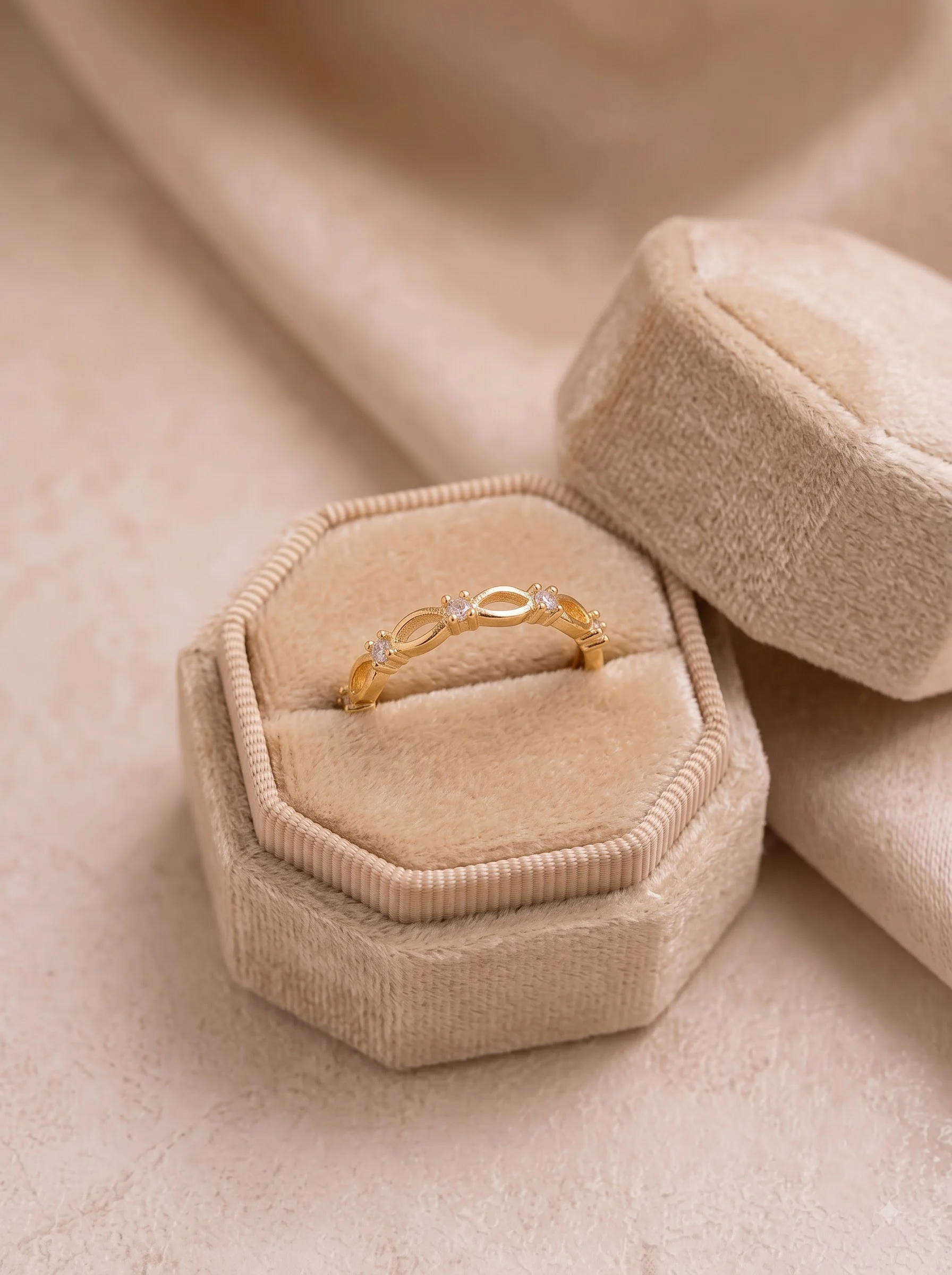 Infinity Gold Stone Ring - Image 7