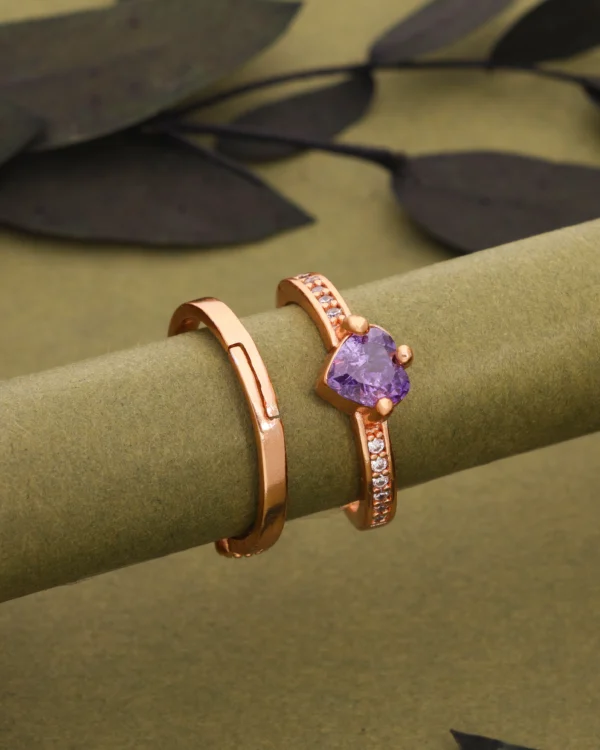 Diamond Look Rose Gold Ring
