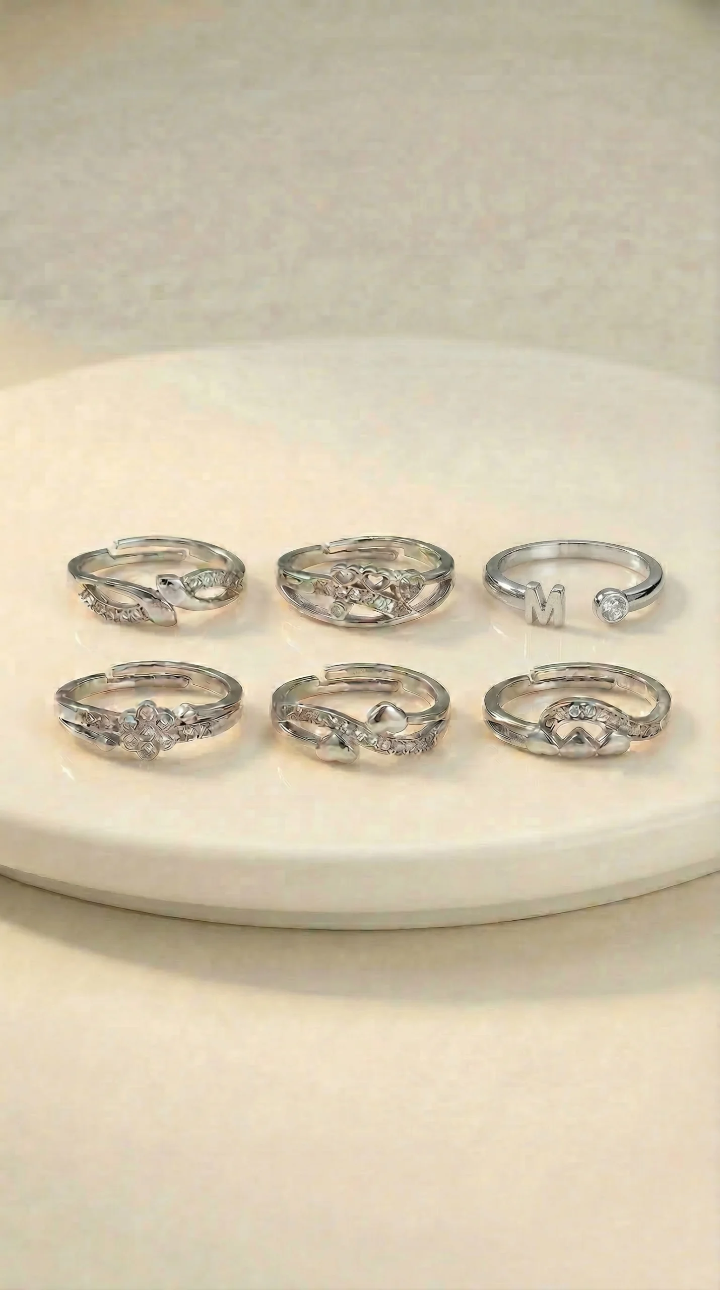 Modern Silver Ring - Image 3