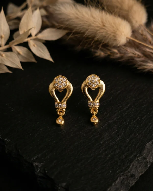 Stone Studded Gold Earrings