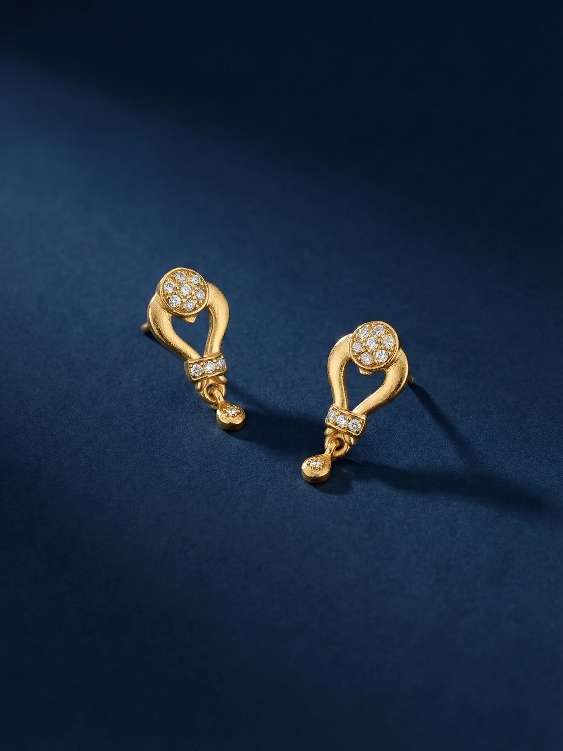 Stone Studded Gold Earrings - Image 4