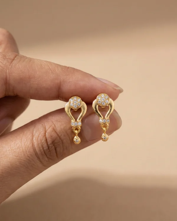 Stone Studded Gold Earrings