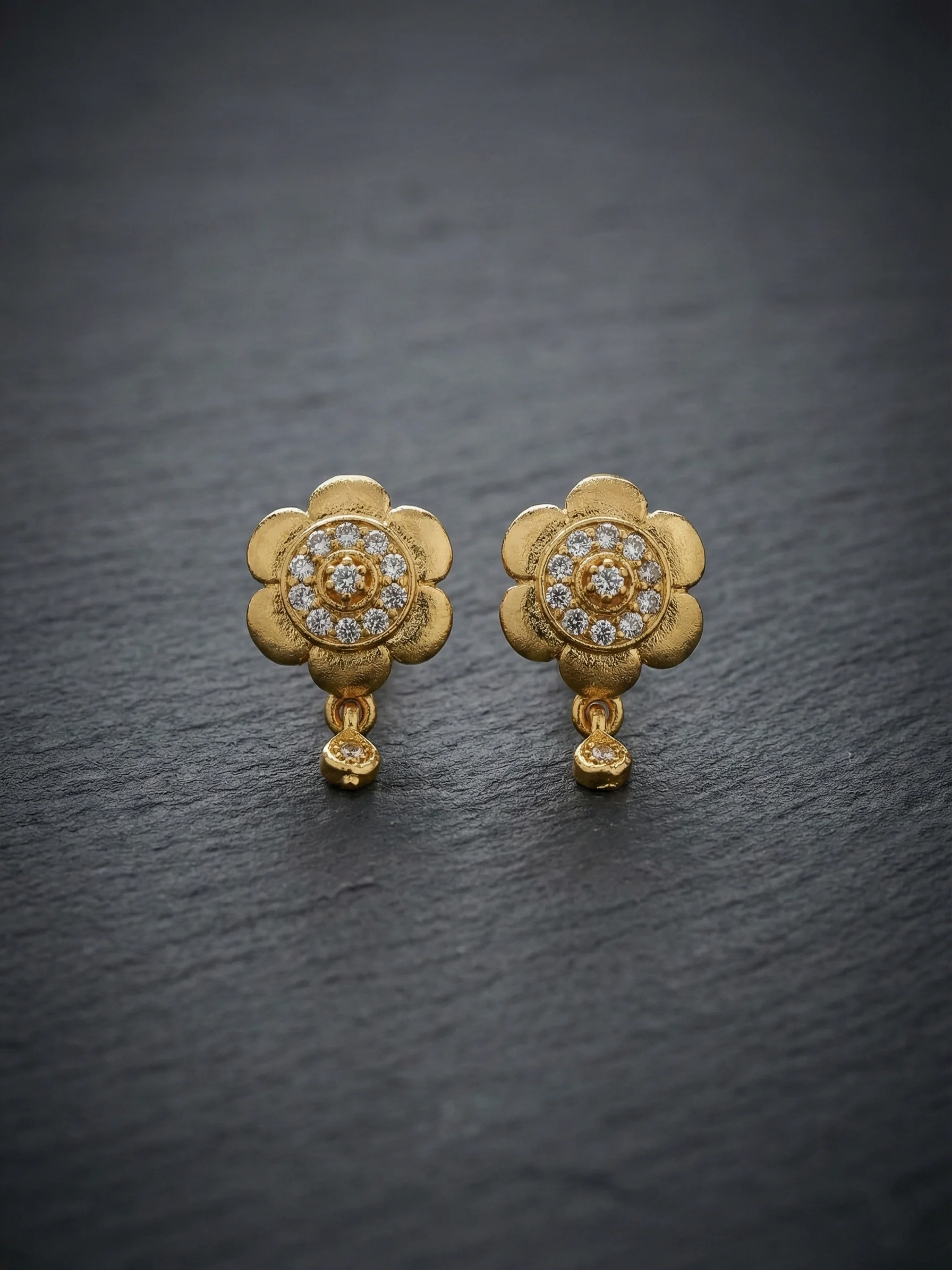 Floral Gold Earrings - Image 2