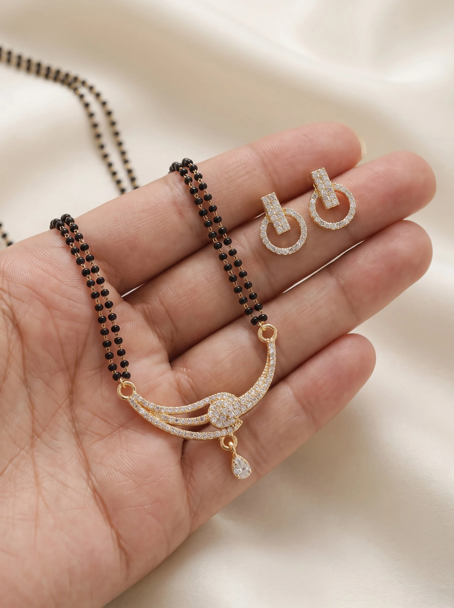 Designer Black Bead Mangalsutra - Image 3