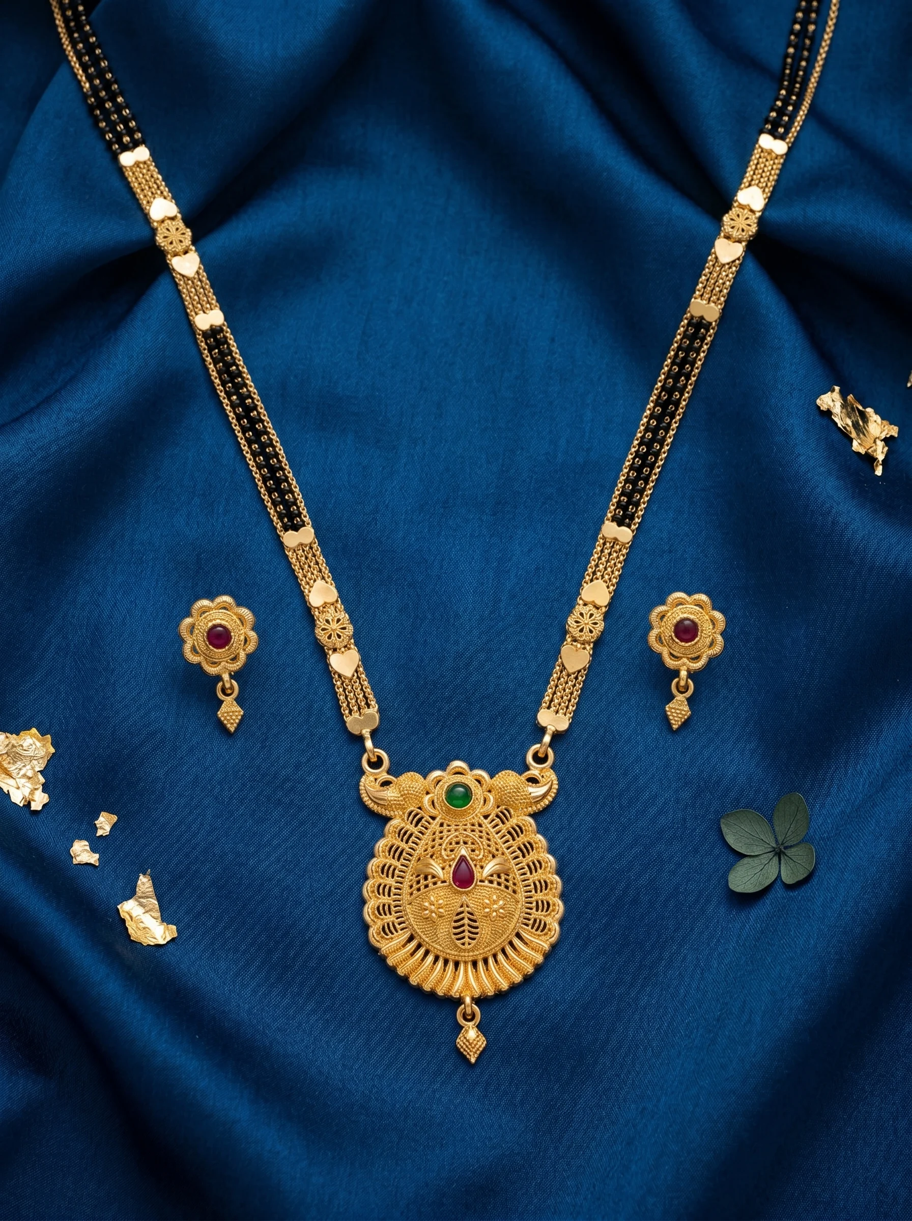 Royal Peacock Gold-Plated Mangalsutra Set - Image 3