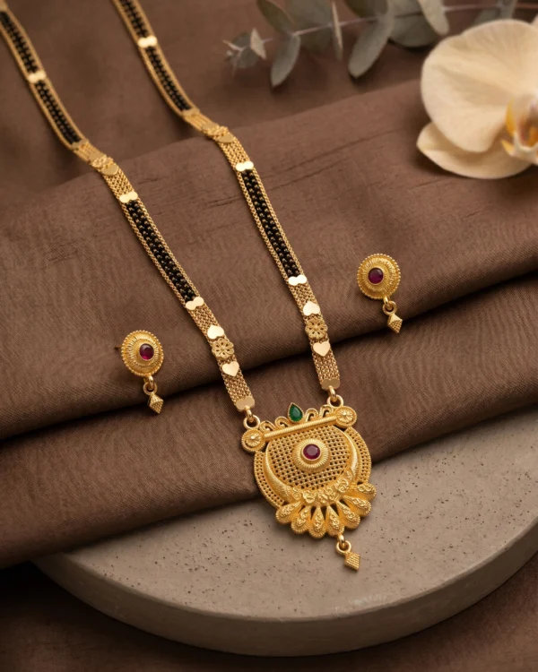 The Aura Ruby-Emerald Mangalsutra Set