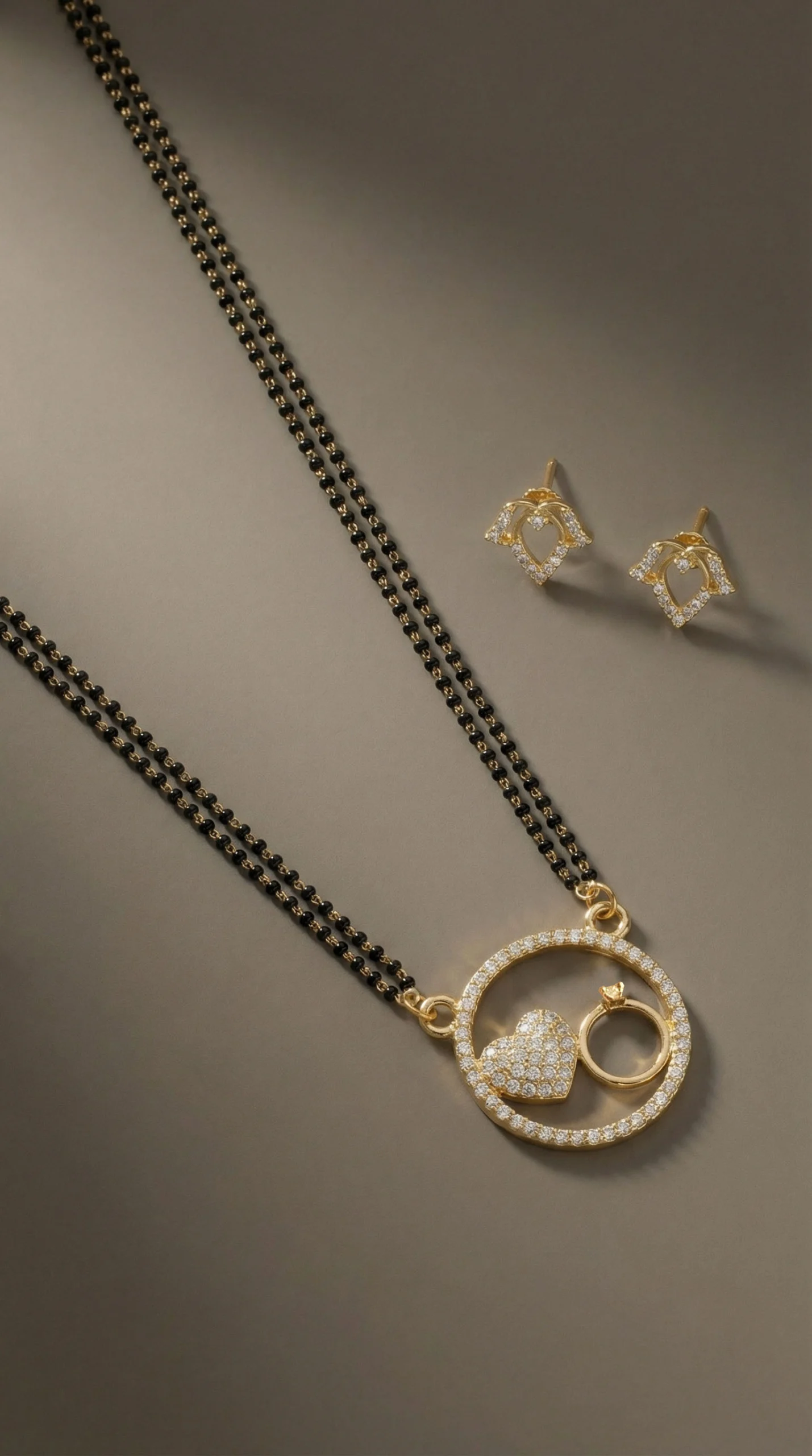 Classic Gold Mangalsutra with Earrings - Image 8