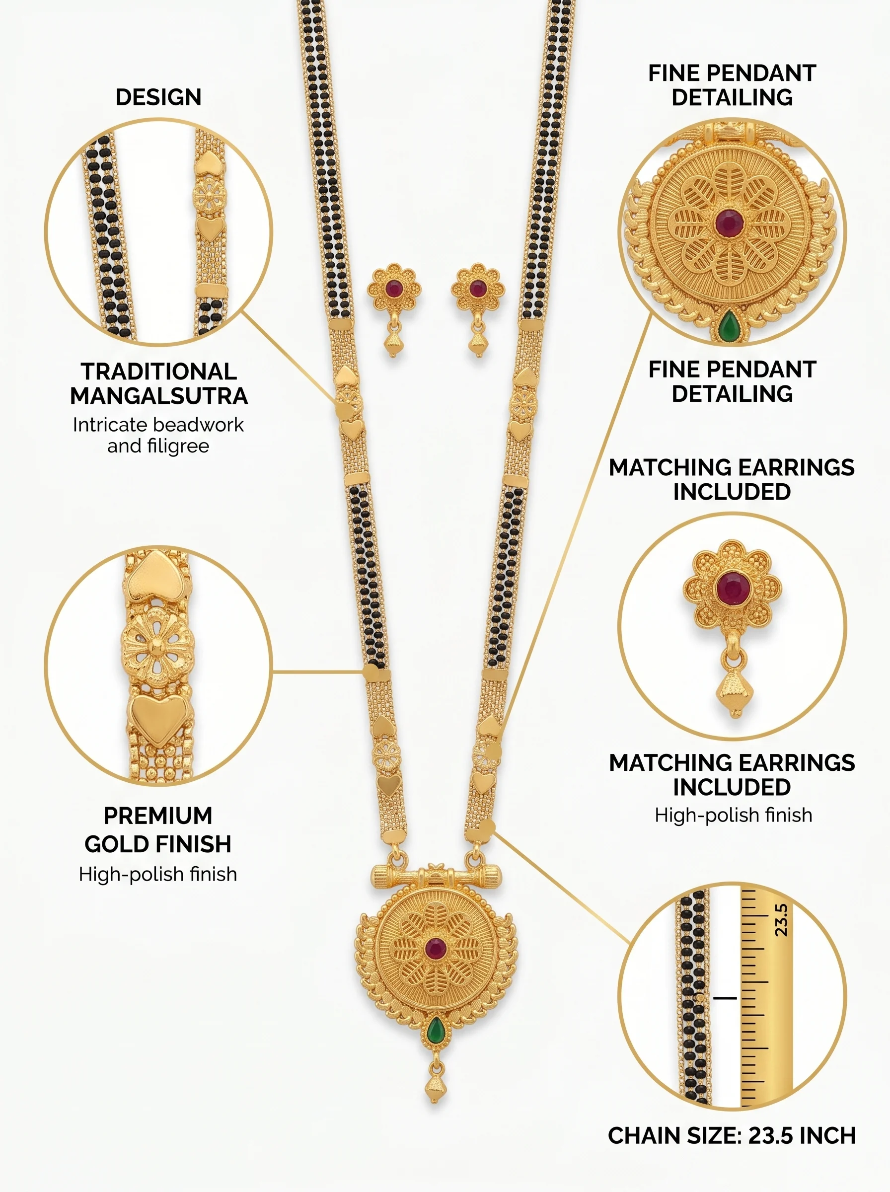 Floral Antique Mangalsutra Set - Image 8