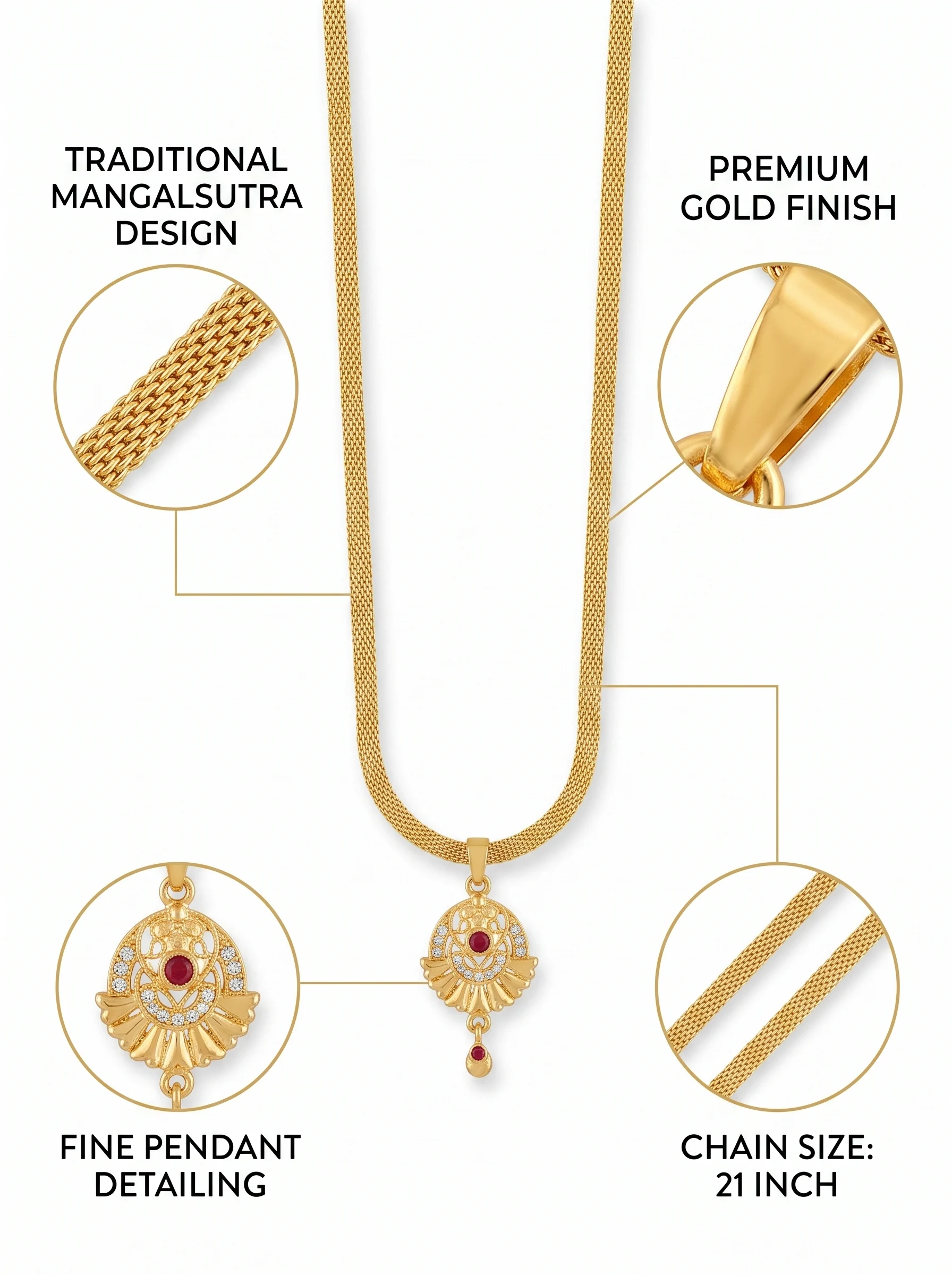 Minimal Gold Pendant Necklace - Image 4