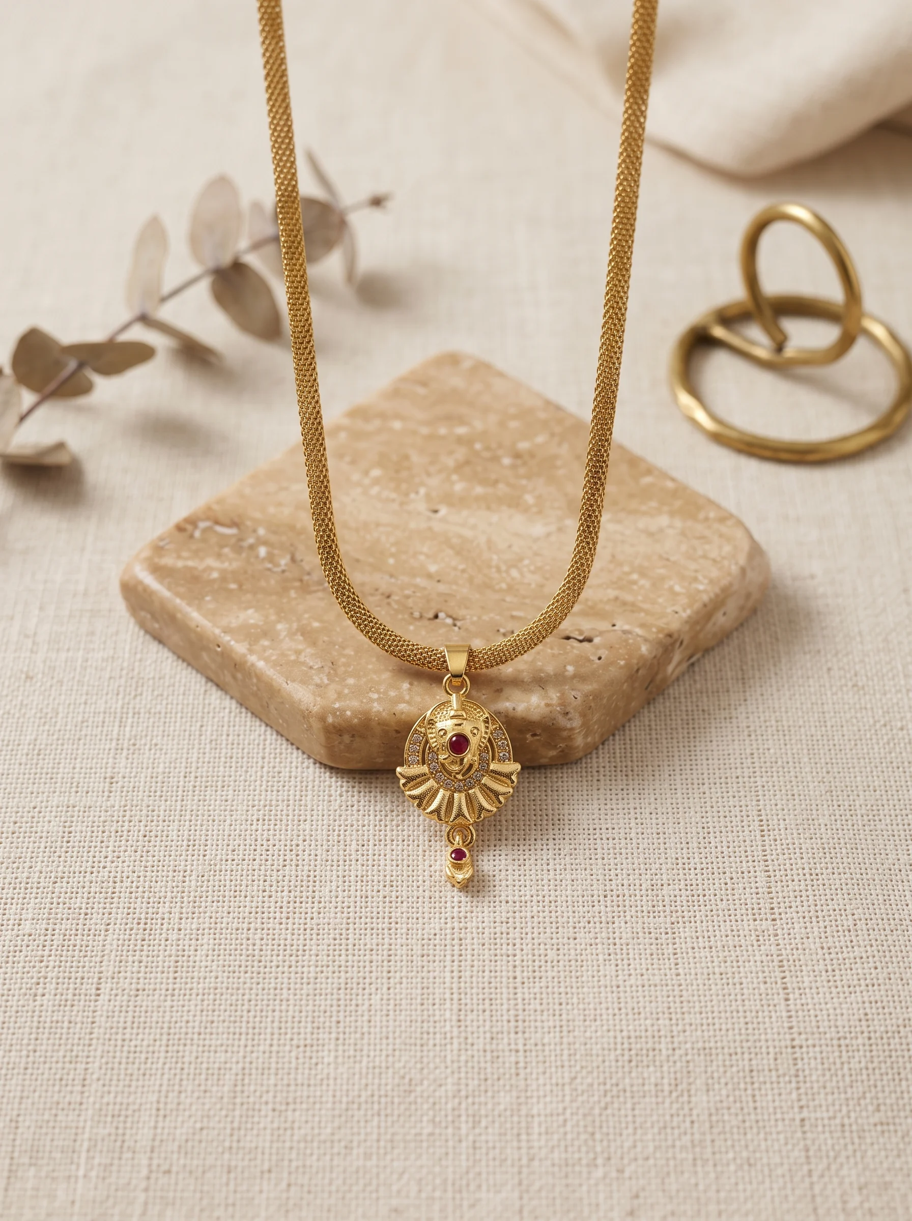 Minimal Gold Pendant Necklace - Image 5