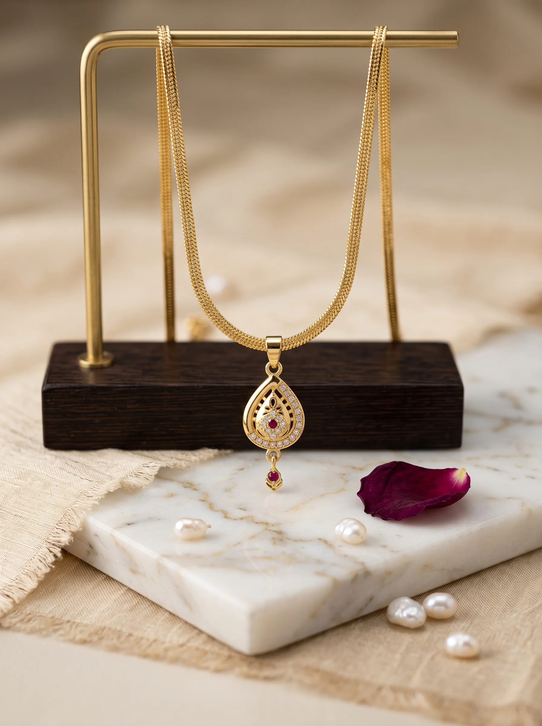 Stylish Gold Pendant Chain