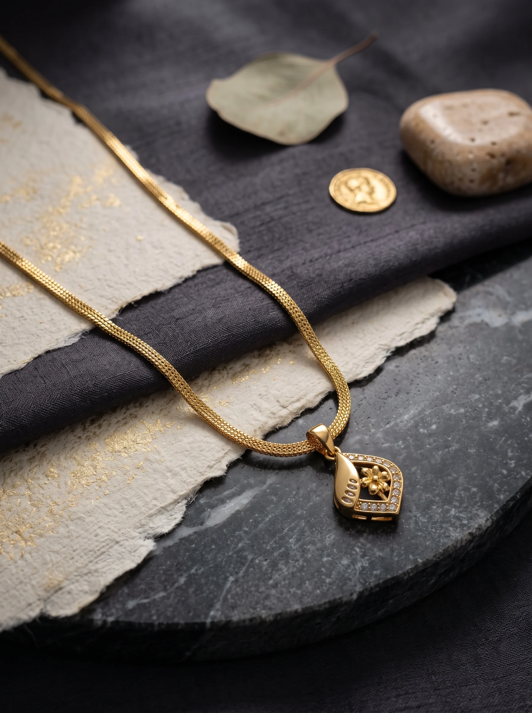 Celeste Gold Pendant Necklace - Image 6