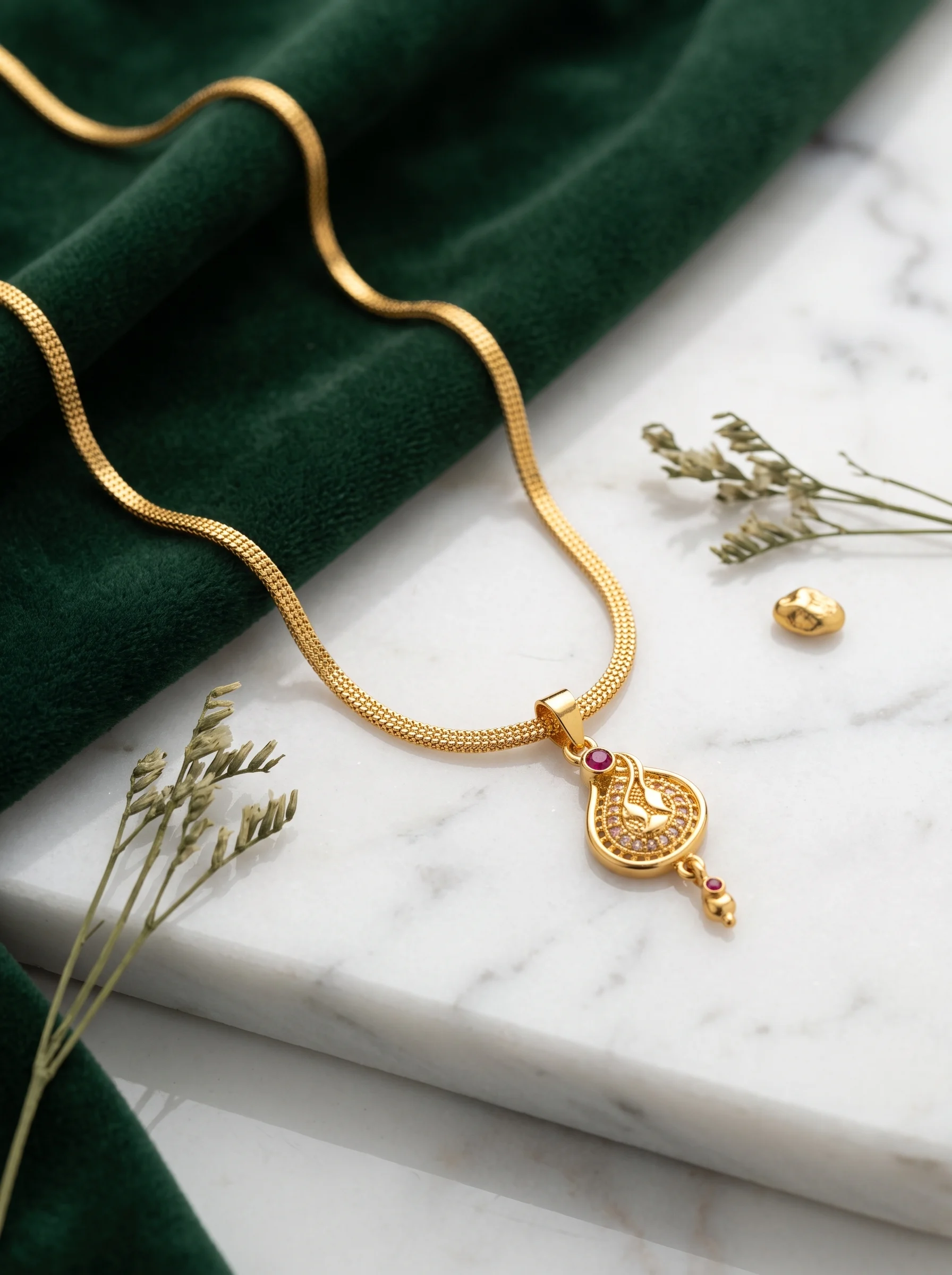Elegant Gold Pendant Chain