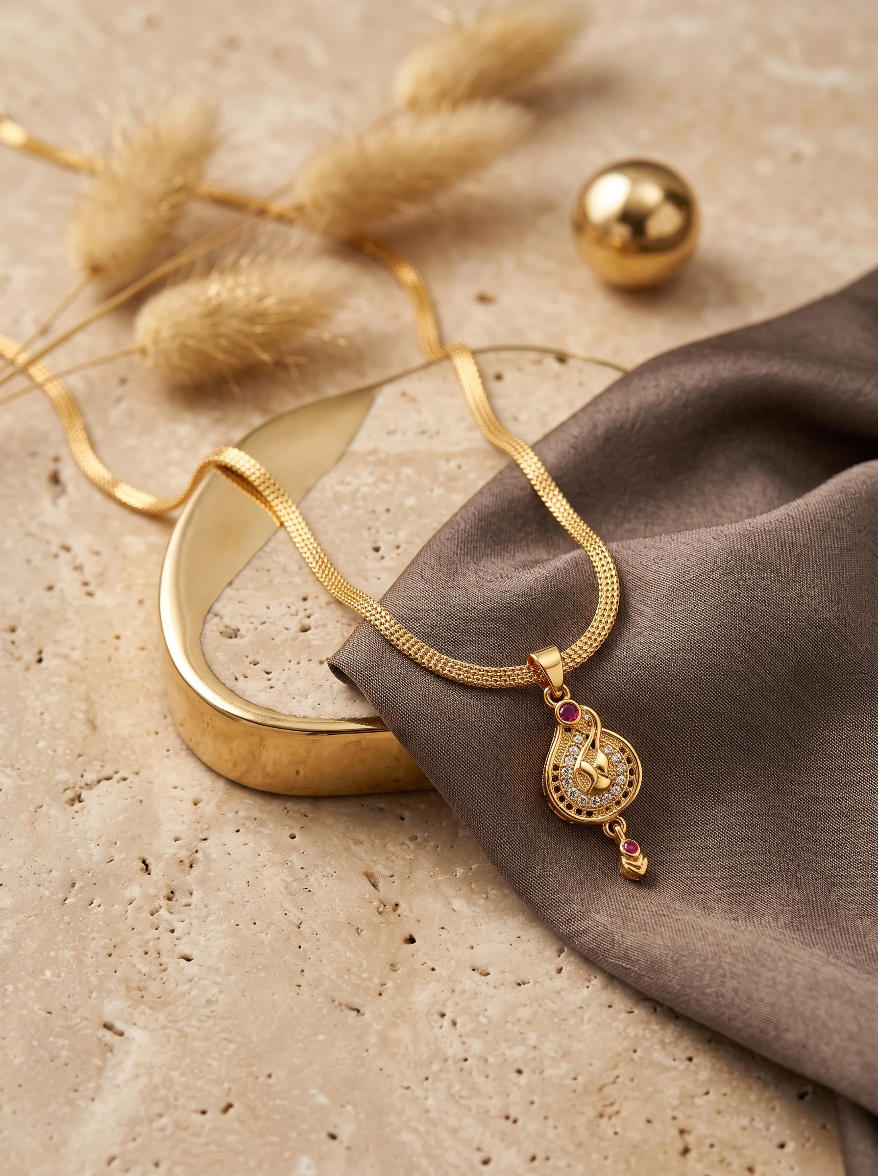 Elegant Gold Pendant Chain - Image 6