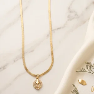 Gold Finish Butterfly Pendant Chain