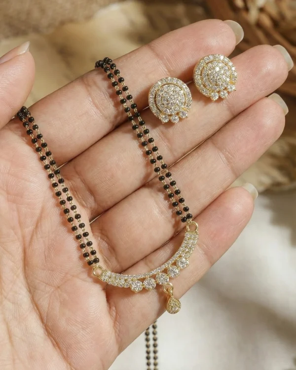 Double Bead Gold Mangalsutra Set