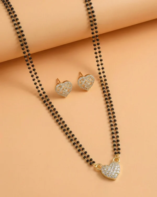 Luxury Black Bead Mangalsutra Set