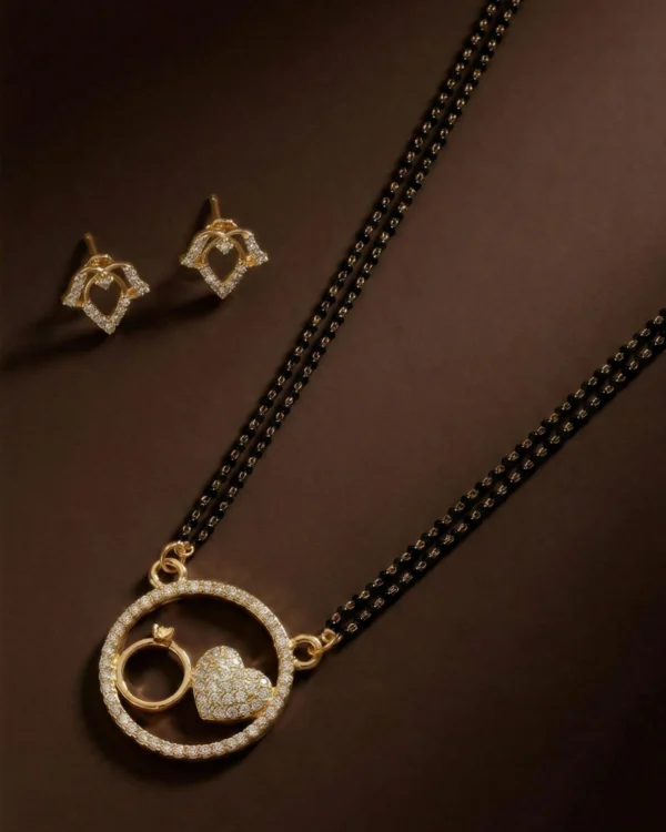 Classic Gold Mangalsutra with Earrings