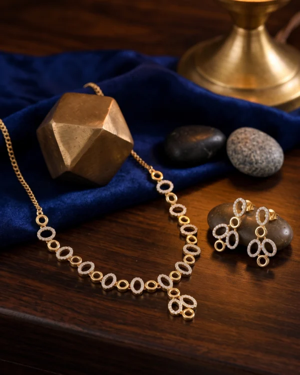 Oval CZ Necklace Set