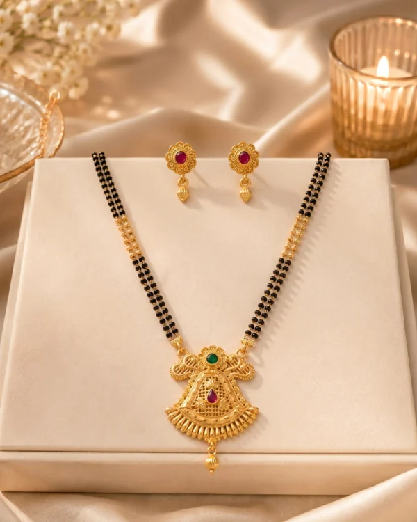 Elegant Gold-Plated Designer Mangalsutra Set