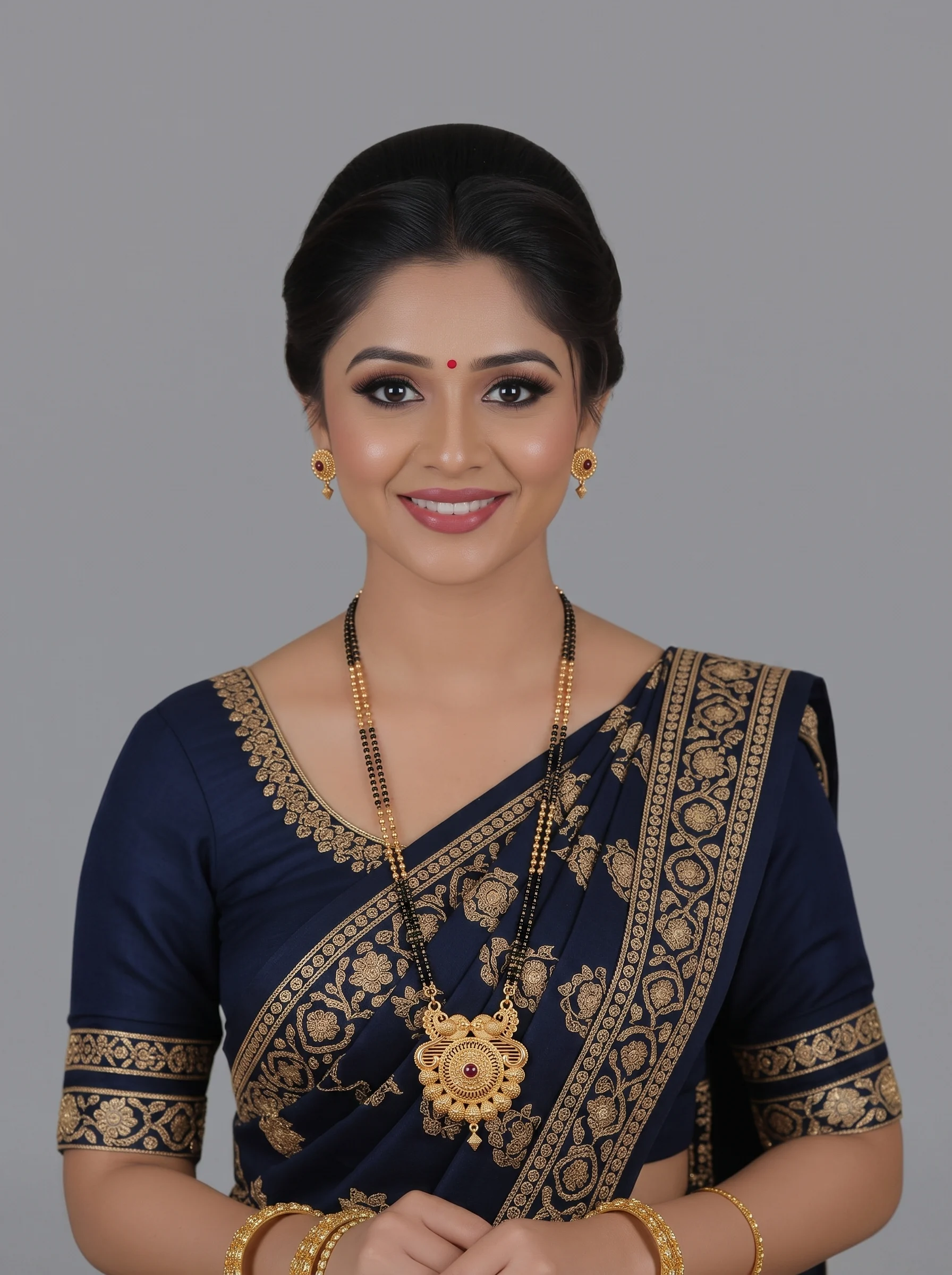 Antique Floral Designer Mangalsutra Set - Image 4
