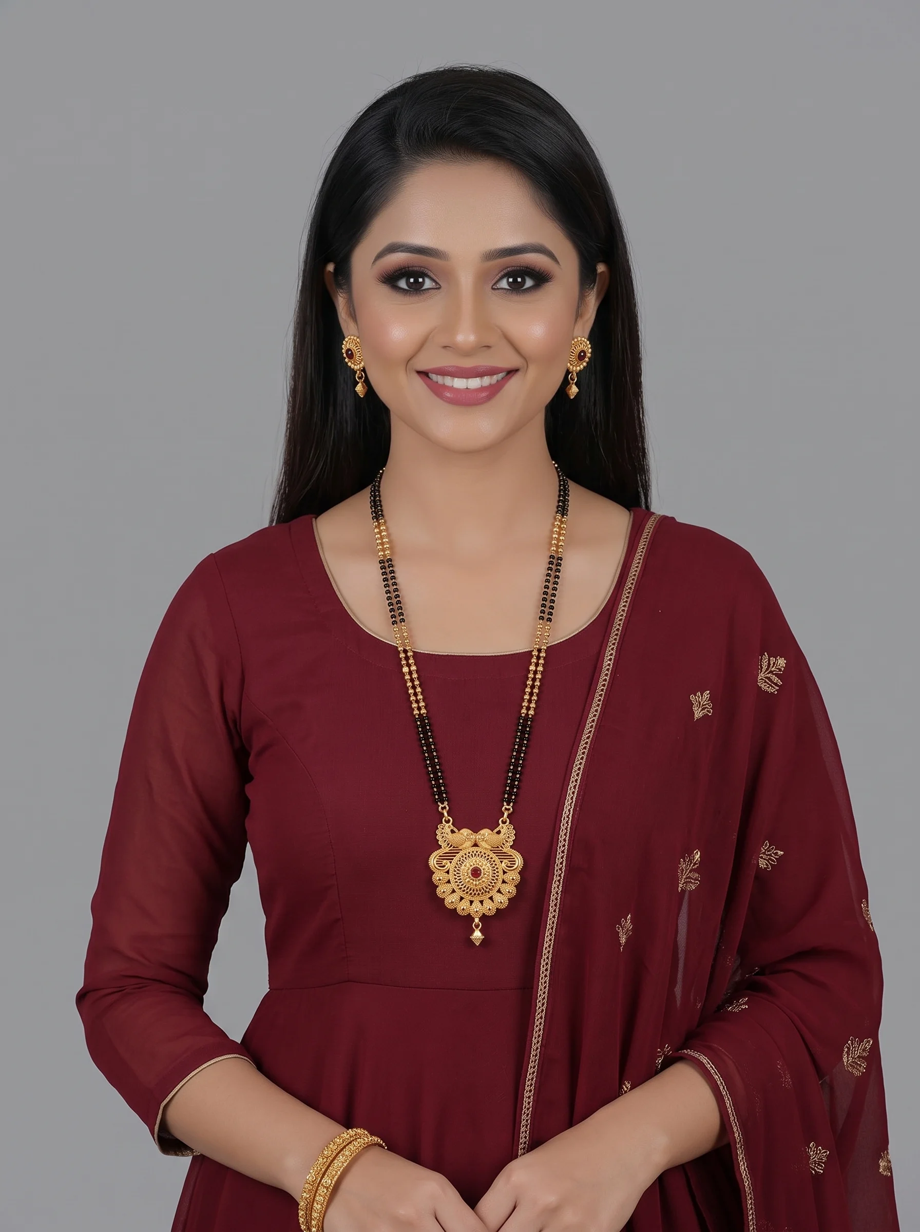 Antique Floral Designer Mangalsutra Set - Image 5
