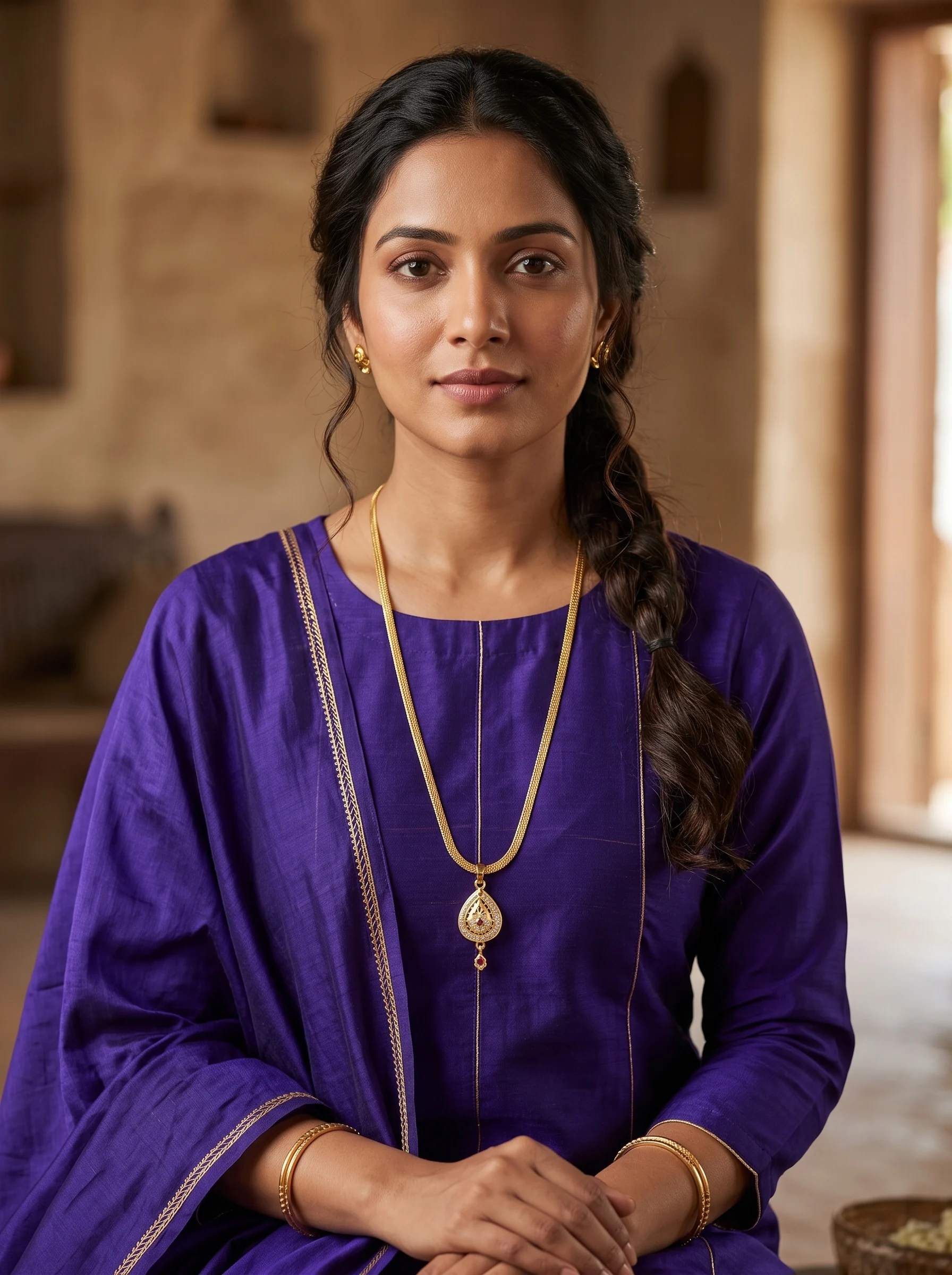 Stylish Gold Pendant Chain - Image 3