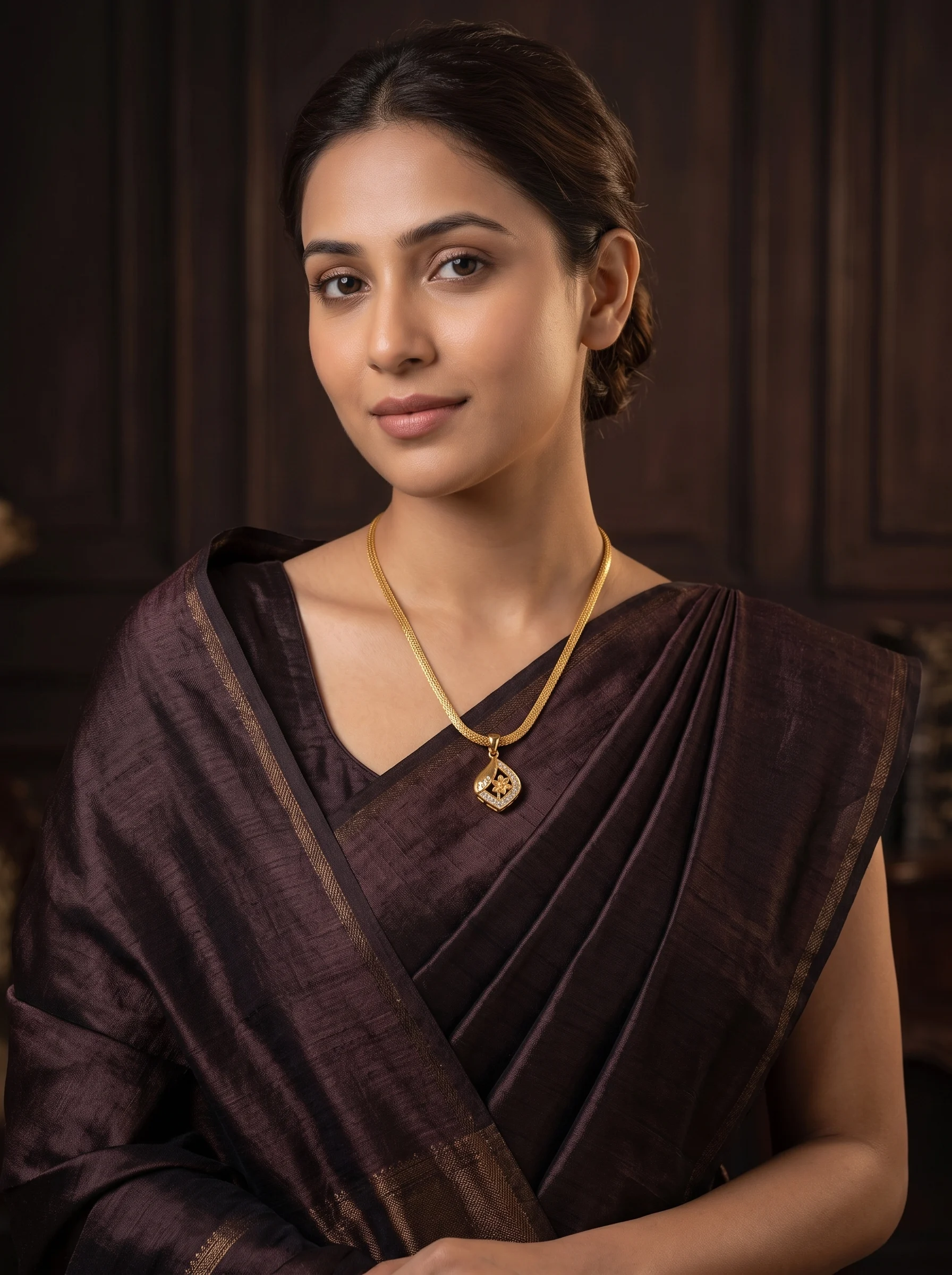 Celeste Gold Pendant Necklace - Image 3