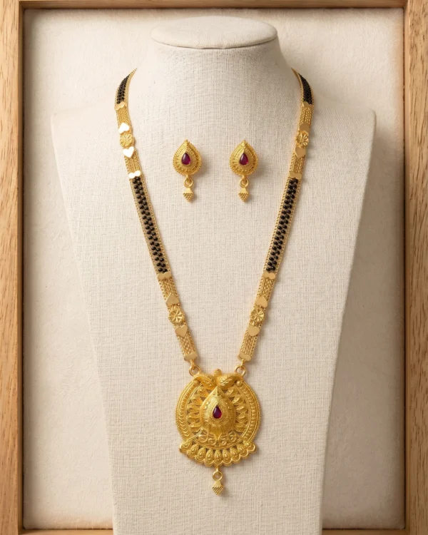 Royal Peacock Gold Plated Mangalsutra Set