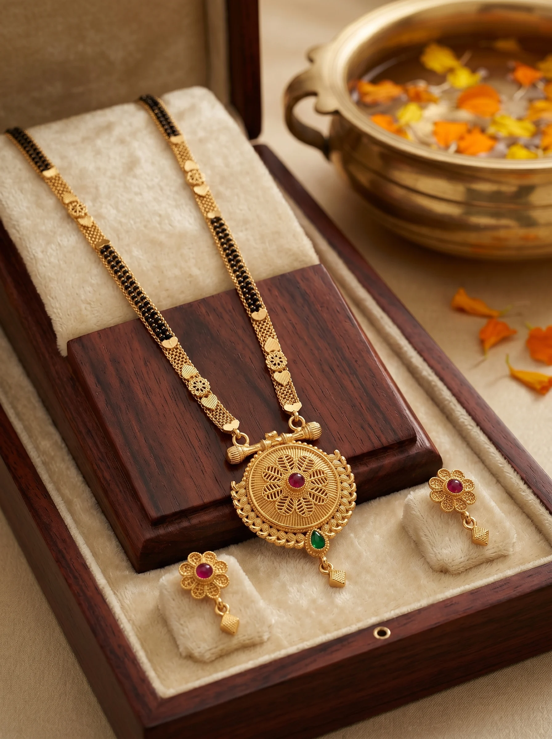 Floral Antique Mangalsutra Set