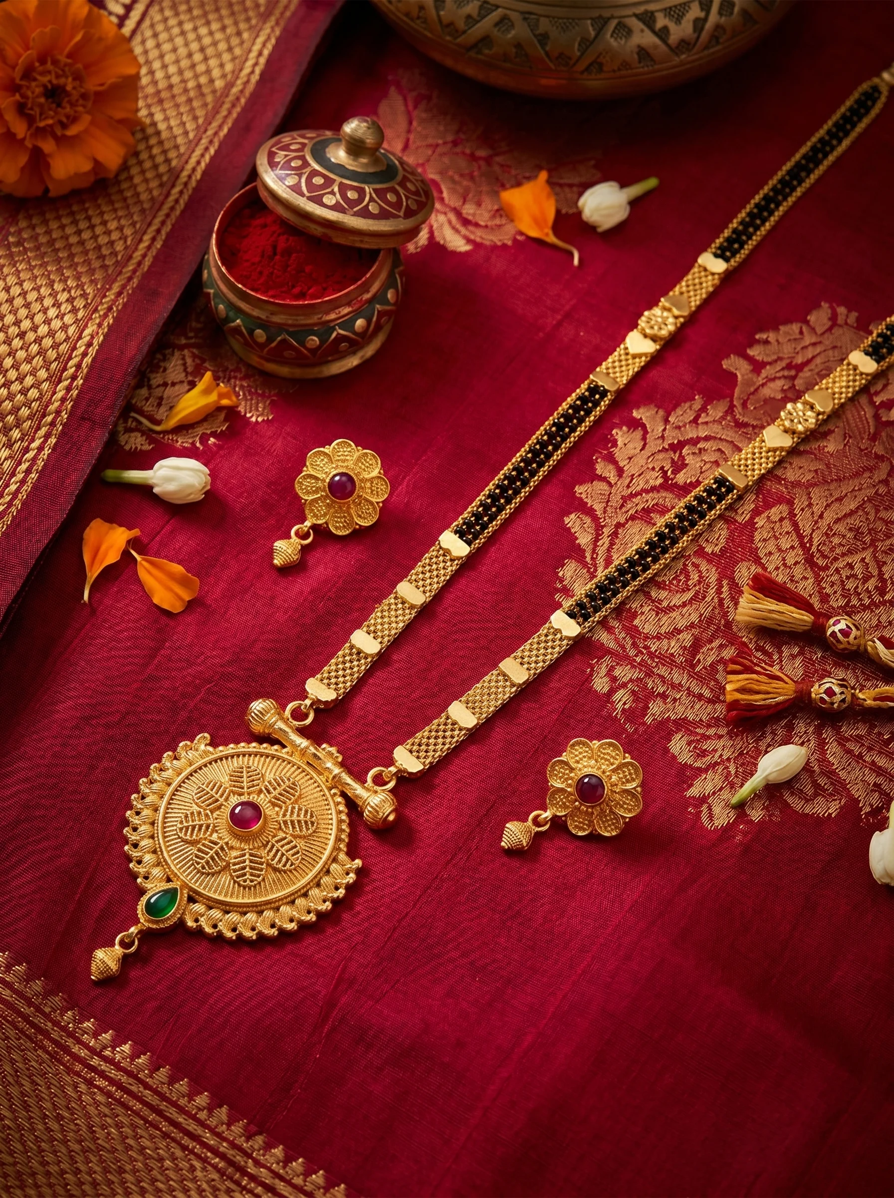 Floral Antique Mangalsutra Set - Image 7