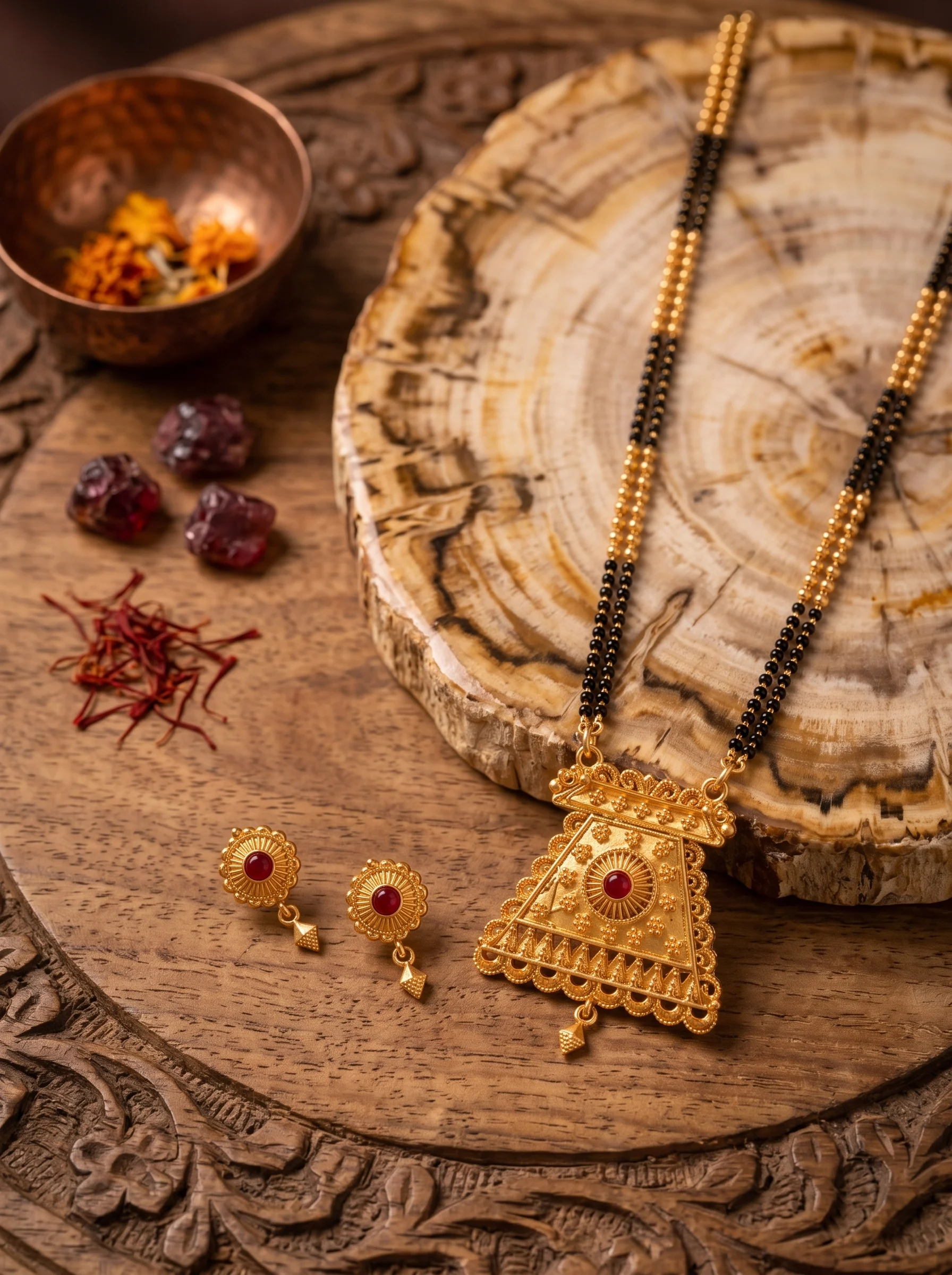 Royal Gold-Plated Designer Mangalsutra Set - Image 7