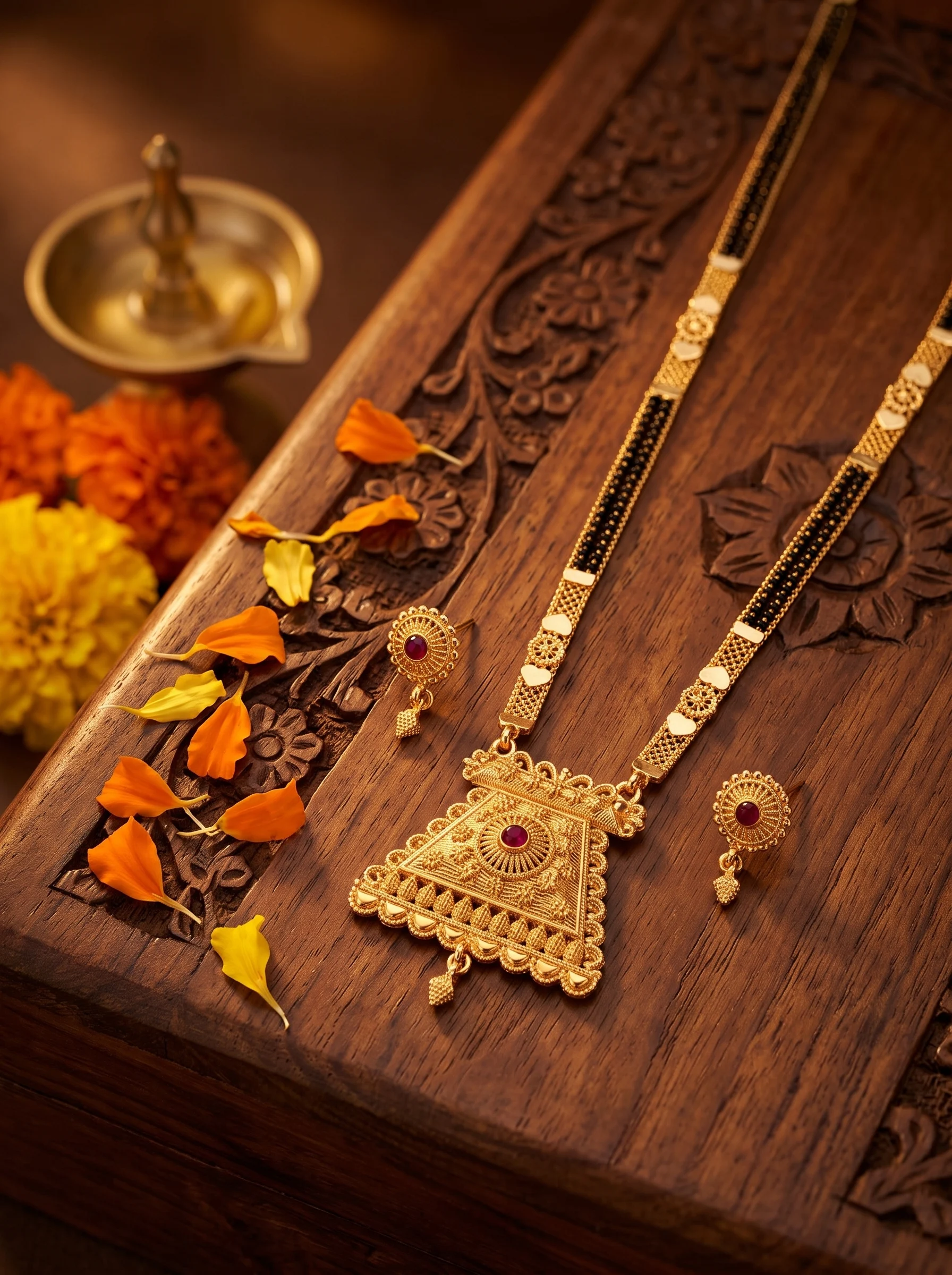 Heritage Gold-Plated Designer Mangalsutra Set - Image 5